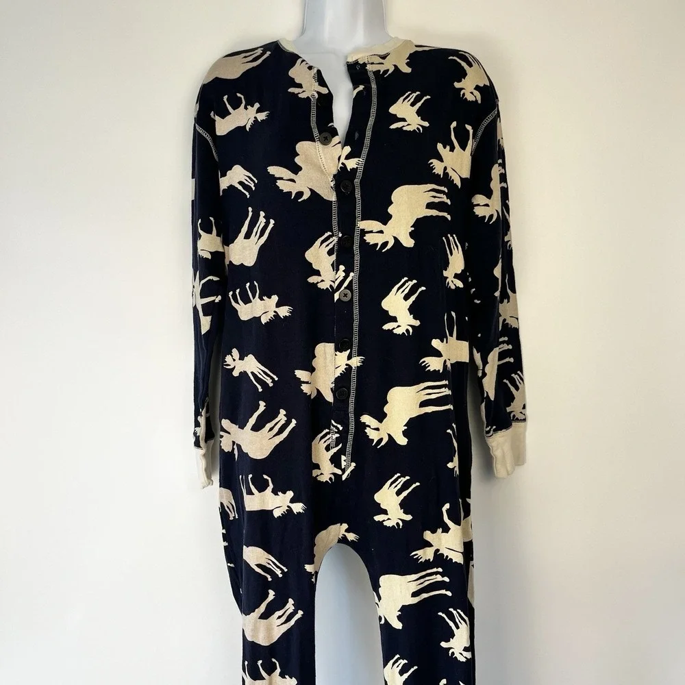 Lazy One Yellowstone Women's Button Up Moose Pajamas Size Medium New W/O Tag